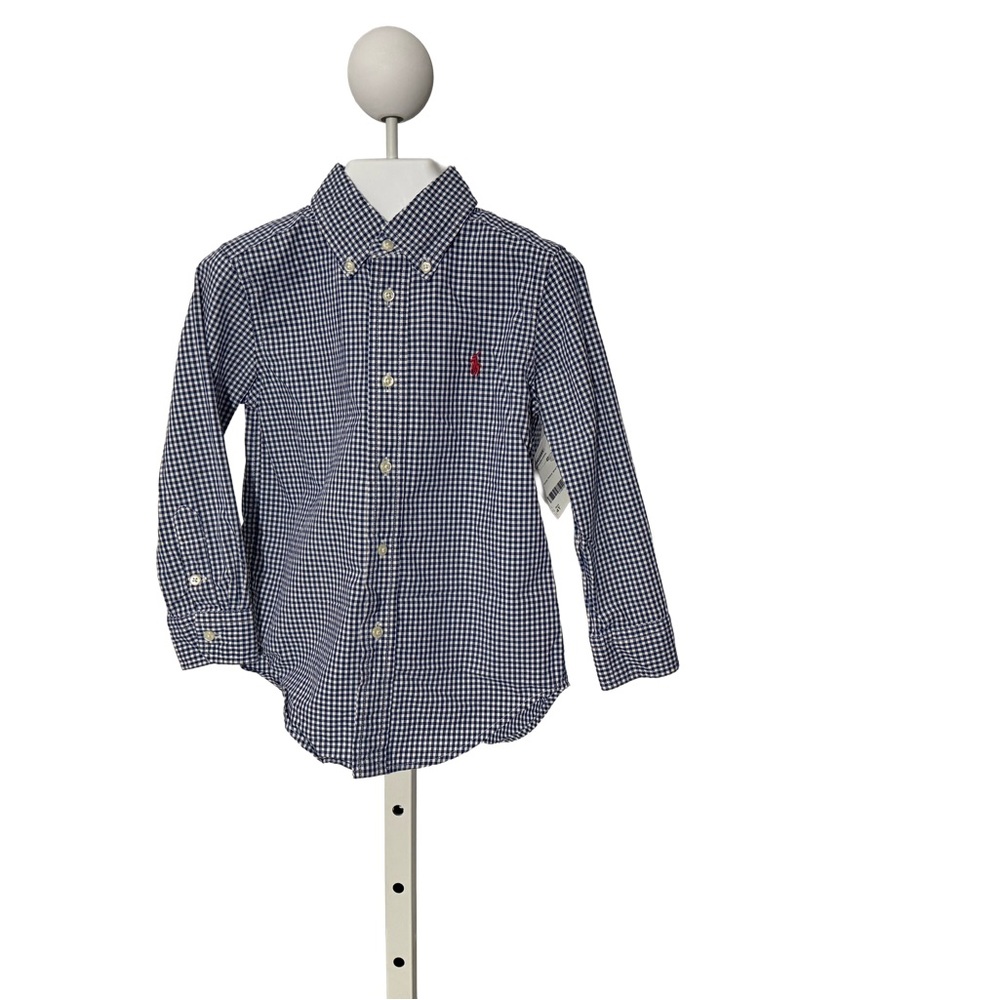 Ralph Lauren Navy Checkered Kids Shirt